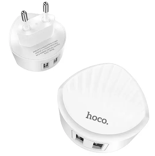 СЗУ Hoco C67A Shell 2.4 A/2 USB White - фото 2