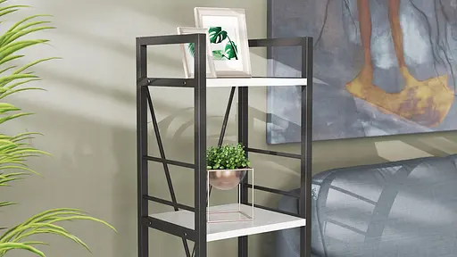 Этажерка 4/34 Ferrum-decor Серии Коннект 120x34x28 черный ДСП Белый 16мм (FRD-104272) - фото 3