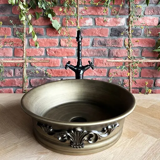 Умивальник Rea Betty накладний REA-U1057, коричневий - фото 4