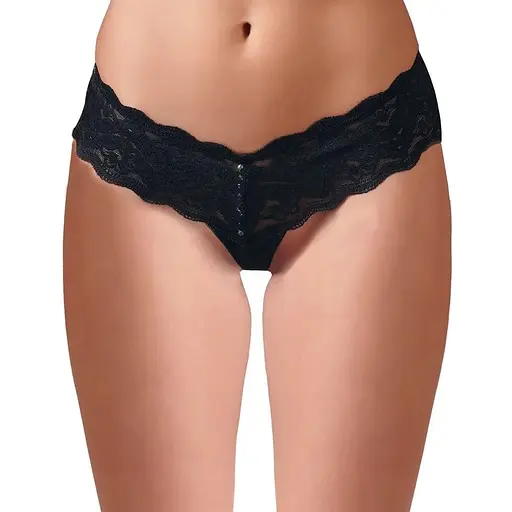 Сексуальні стрінги Cottelli Collection String Pearls XL чорний