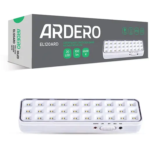 Світильник акумуляторний Ardero EL120ARD бiлий (80189)