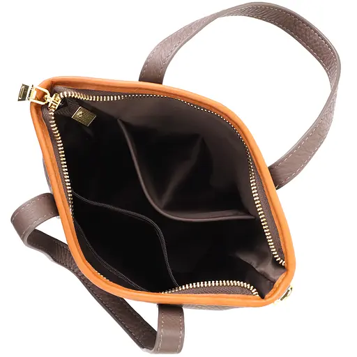 Женская кожаная сумка Vintage с коричневой вставкой на лицевой стороне 17х21х13 см sum0027617 - фото 7