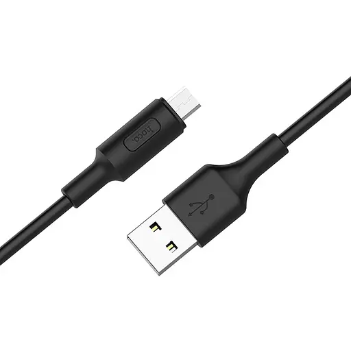 Кабель Hoco X25 USB to Micro 2A 1 м PVC PVC разъемы черный - фото 3