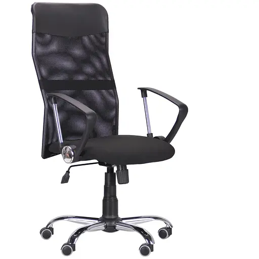 Кресло Ultra Хром сиденье А-23/спинка Сеть черная, вставка Скаден черный