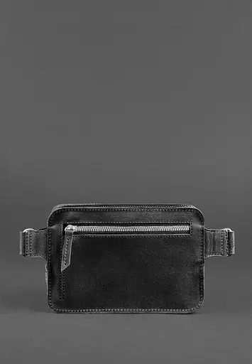 Шкіряна поясна сумка Dropbag Mini чорна Crazy Horse - фото 5