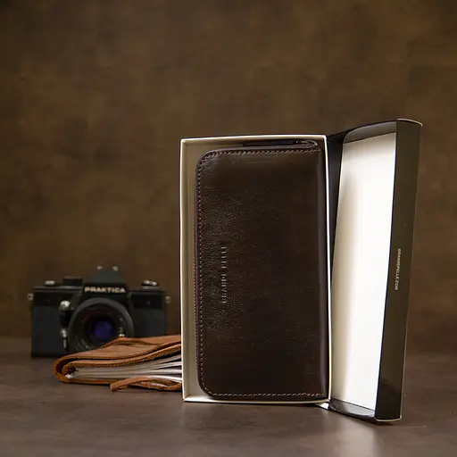 Женское кожаное портмоне Grande Pelle 10х19.5х2 см acs0018758 - фото 8