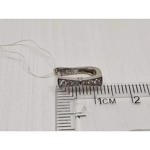 Серебряные серьги Подиум Бантик с фианитами. GE1158 - фото 5