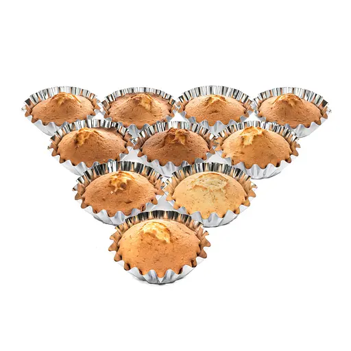 Формочки для выпечки корзинок кексов и тарталеток Ø верх 11.5, низ 6, высота 4 см (набор из 10 штук), Master Class 84024 - фото 1