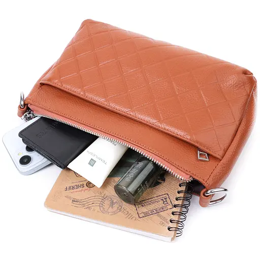 Женская сумка Vintage среднего размера на три отделения из натуральной кожи 24х15х9 см sum0027018 - фото 10