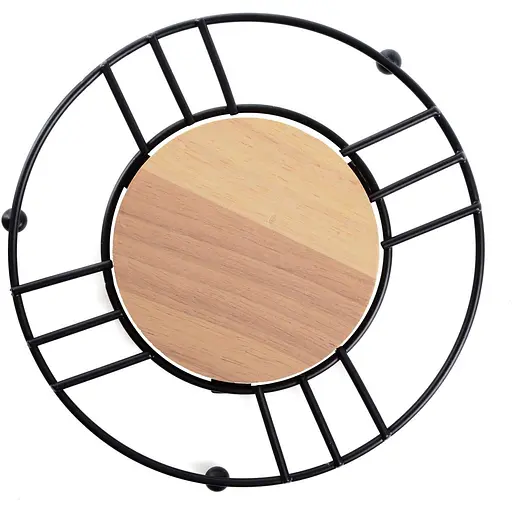 Подставка под горячее Ringel Oder круглая черная металл дерево (RG-9014) - фото 3