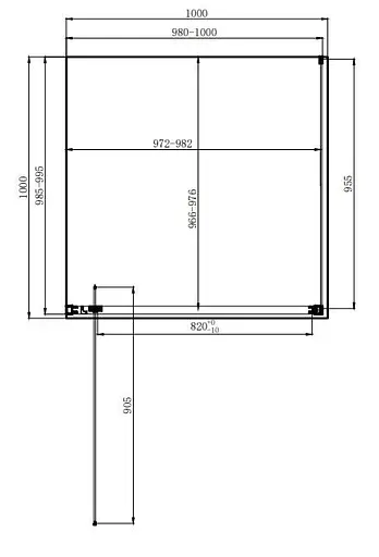 Душевая кабина Dusel DL198 + DL196 Chrome 1000x1000x1900, Универсальная, прозрачная, хром, 100x100 - фото 2