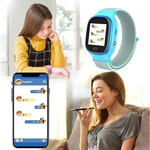 Дитячий розумний годинник-телефон PTHTECHUS з LBS-трекером, сенсорним екраном, камерою, крокоміром, функцією SOS - фото 2