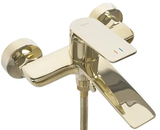 Смеситель для ванны Rea Avalon gold настенный с изливом REA-B1129 Золотой - фото 4