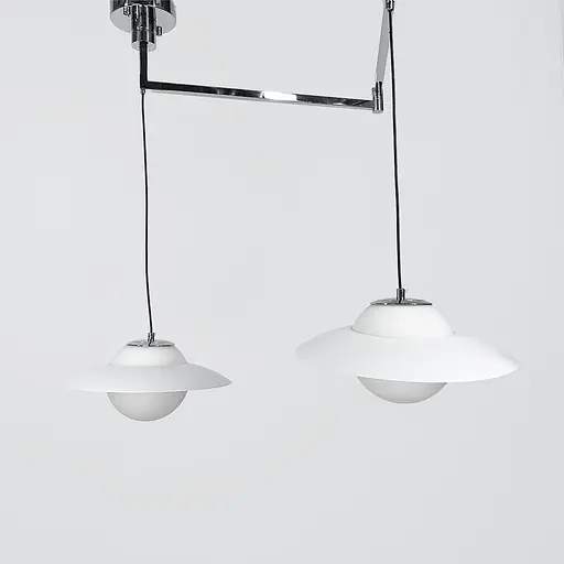 Регулирующий подвесной светильник в хромовом корпусе на Количество ламп лампочки белым ободком | Line F | Арт. YG88/Количество ламп CH+WT - фото 2