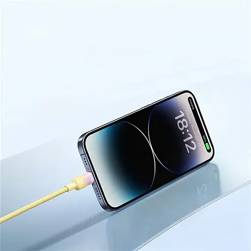 Дата кабель Baseus Discolor Series Fast Charging USB to Lightning 2.4A (1m) (P10374900) Custard Yellow - фото 3