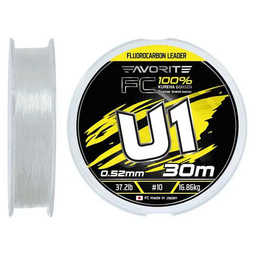 Флюорокарбон Favorite U1 FC 30 м 10/0.52 мм 37.2 lb/16.86 кг
