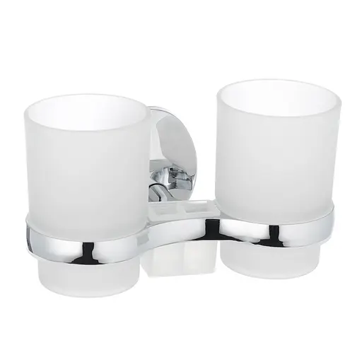 Держатель для щеток с 2 стаканами настенный ZERIX LR3308 (LL1439) - фото 2