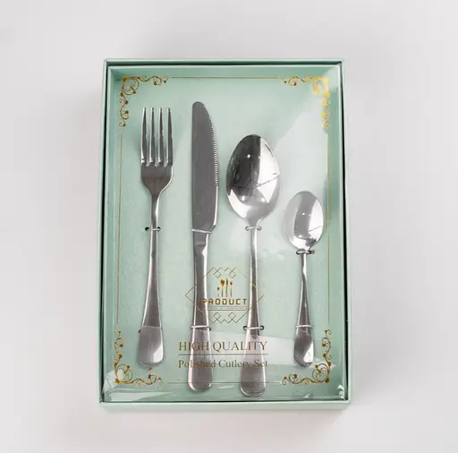 Набор столовых приборов из нержавеющей стали на 6 персон 24 штуки Хром - фото 4