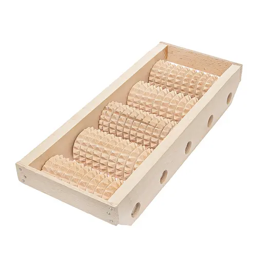 Масажер для ніг дерев'яний зубчастий на 5 роликів для однієї ноги 31х12.5х5 см, Woodly 84982 - фото 10