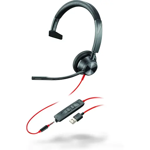 Гарнитура компьютерная моно Poly On-ear Blackwire 3315 USB-A всенаправленная черная - фото 1
