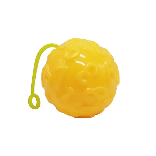 Мяч детский Bambi MS 4286(Yellow) 7,5 см, текстурный, пищалка, мерцает - фото 1