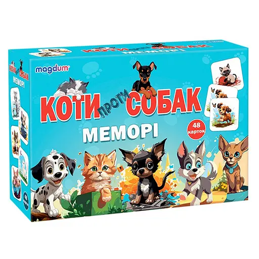 Настольная детская игра Мемори «Коты против собак» ME5032-24, 48 карточек