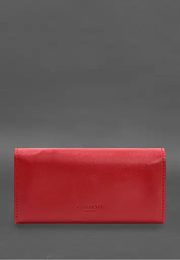 Кожаный клатч (портмоне) на кнопке 5.0 красный краст - фото 8