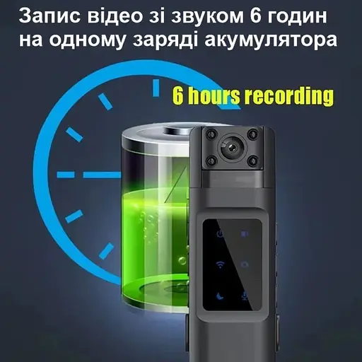 Камера портативна Nectronix L13 Wifi відеореєстратор із поворотним об'єктивом HD 1080P диктофон - фото 6