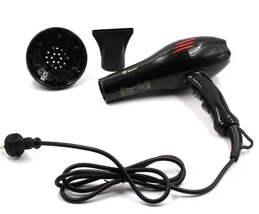 Фен для сушіння укладання волосся Domotec MS-0355 2600 Вт чорний - фото 3