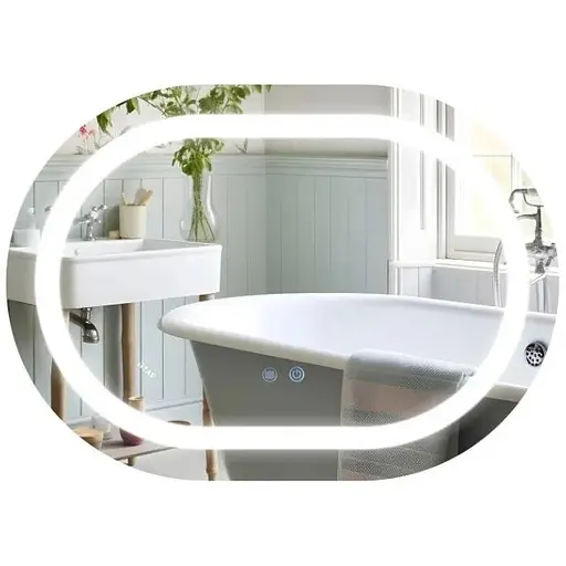 Дзеркало Qtap Gemini (GE1) овальне з LED-підсвічуванням Touch QT2578R6080 - фото 1