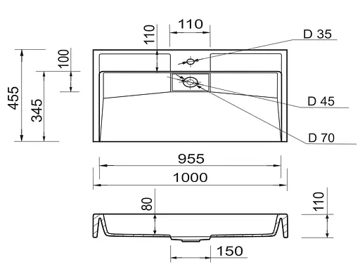 Раковина накладная Adamant VISION, прямоугольная (4824296205001) - фото 9