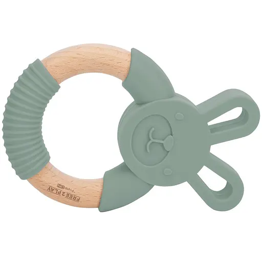 Прорізувач FreeOn силіконовий зайчик зелений (49508) - фото 1