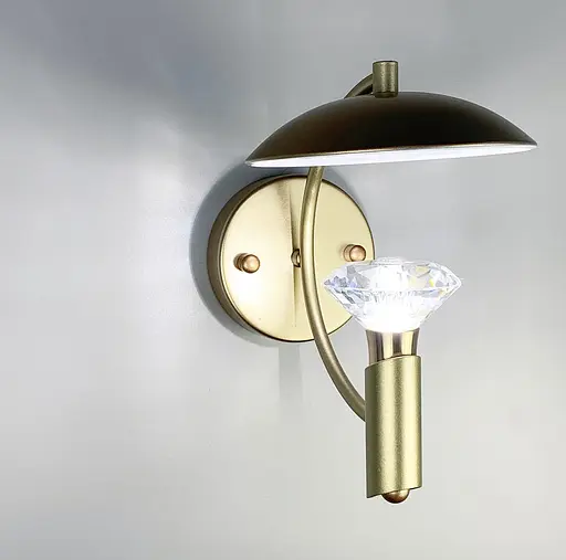 Ніжне бра в золотистому корпусі з кришталевими елементами Line F 5005 GD - фото 1