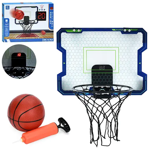 Баскетбольне кільце, щит 41x31 см, табло, музика, м’яч