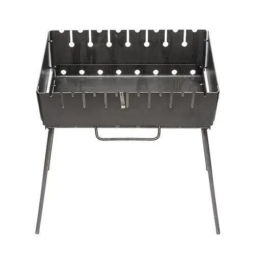Розкладний розбірний мангал чемодан дворівневий на 8 шампурів, Wood&Steel Чорний 82022 - фото 1