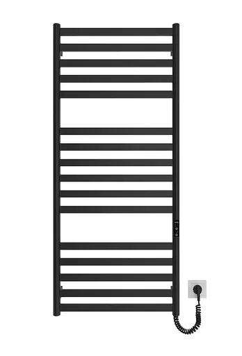 Електрична рушникосушарка HF York 1170x530 black matte 6.1.0503.06.BM, Чорний матовий, універсальне (коннектор), Електронний - фото 2