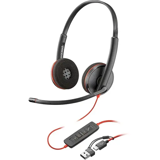 Гарнитура Poly BlackWire C3220 M USB-C + USB-C/A Adapter HS Stereo