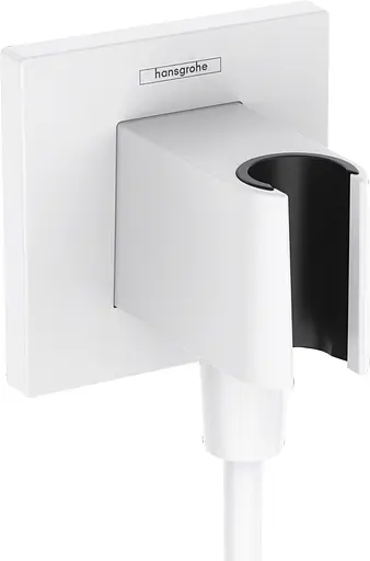Шланговое подсоединение Hansgrohe FixFit Porter E с держателем Matt White 26889700, Белый матовый - фото 1