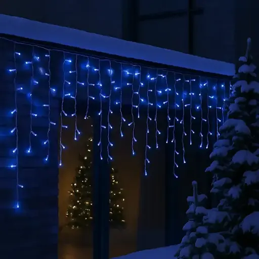 Вулична гірлянда Бахрома GarlandoPro 12 м 200 LED білий дріт Синій 12MWBL