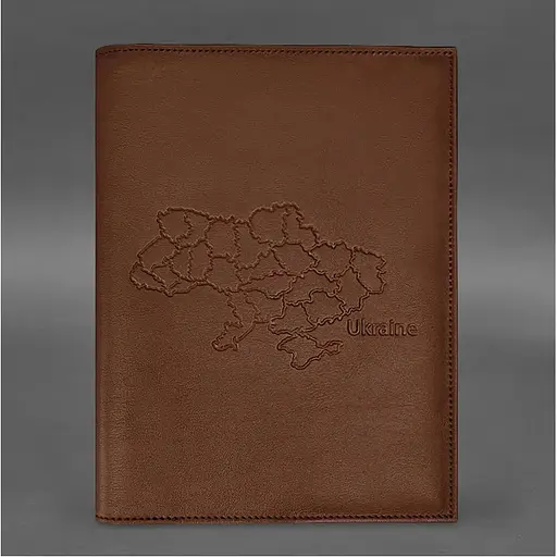 Кожаная обложка BlankNote Standart с картой Украины для нотариального реестра светло-коричневый - фото 2
