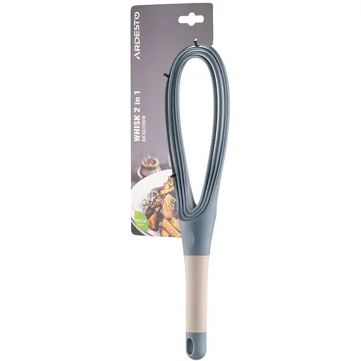 Вінчик для збивання 2 в 1 Ardesto Midori пластик 29 см синій (AR3029BW) - фото 4