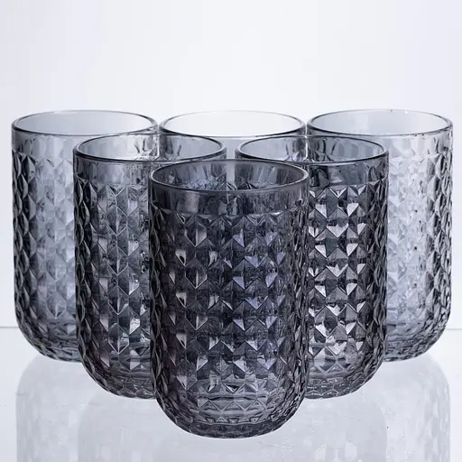 Набір склянок Geometric 6 штук по 400 мл HP-19-263 прозора склянка для напоїв Yiwu HP-19-263 - фото 1