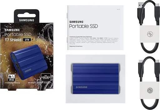 SSD диск внешний Samsung T7 Shield 2 ТВ (MU-PE2T0R/EU) синий - фото 8