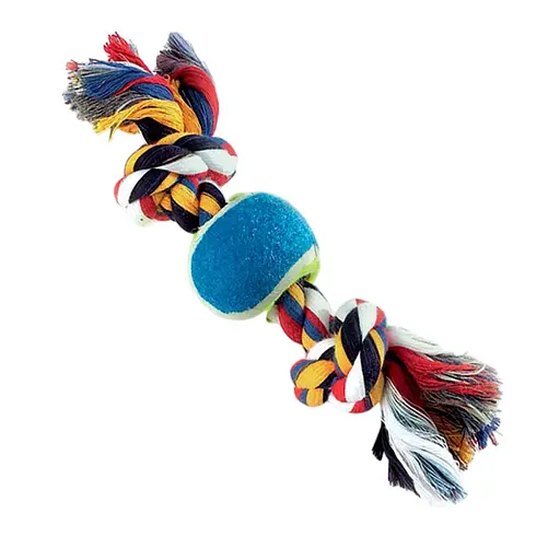 Игрушка для собак Camon канат грейфер Косточка с теннисным мячом 38 см 320 г