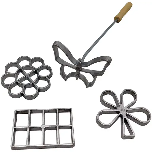 Формочки для хвороста (вафельного печенья) 4 шт. в наборе, A-plus Золотистый 81478 - фото 3