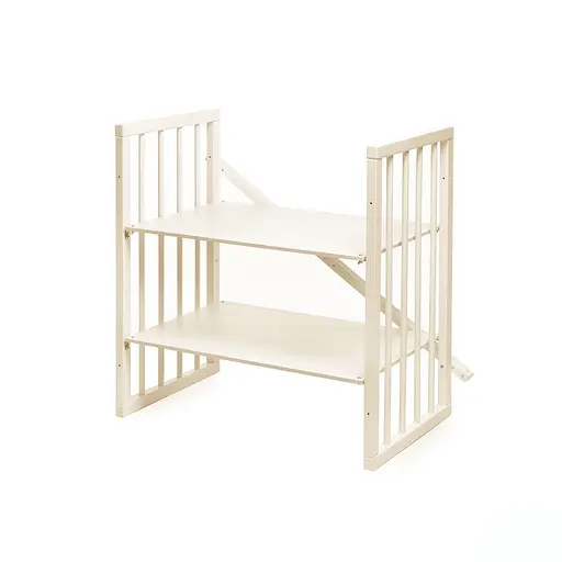 Детская кроватка Бук Горизонт без ящика, маятниковый механизм ванильный - фото 4