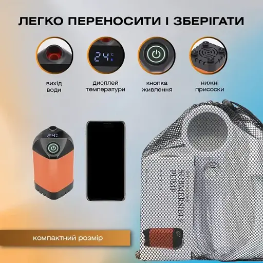 Портативный душ 3,7 В насос 4800 мАч с 3 режимами напора Outdoor shower AND XL-1402 - фото 4