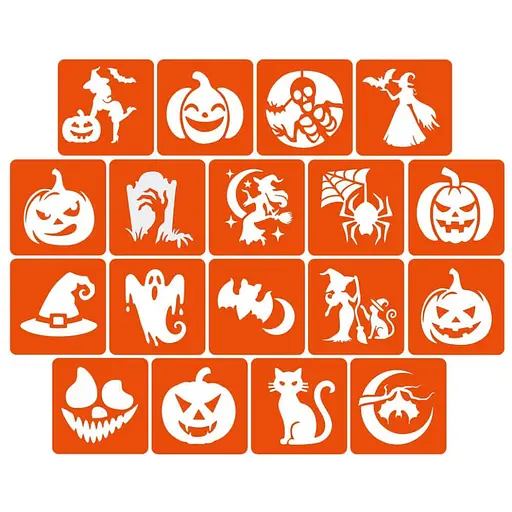 Набір для біо-тату "Хелловін - гліттер" set-halloween-glitter 18 трафаретів - фото 2