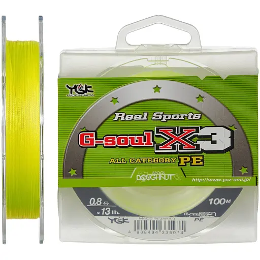 Шнур YGK G-Soul X3 100 м (жовтий) 0.3/0.094 мм 4.5 lb