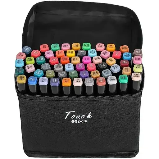 Набір двосторонніх маркерів Touch Sketch Marker у сумці Touch-60 60 шт. (1560069335) - фото 1